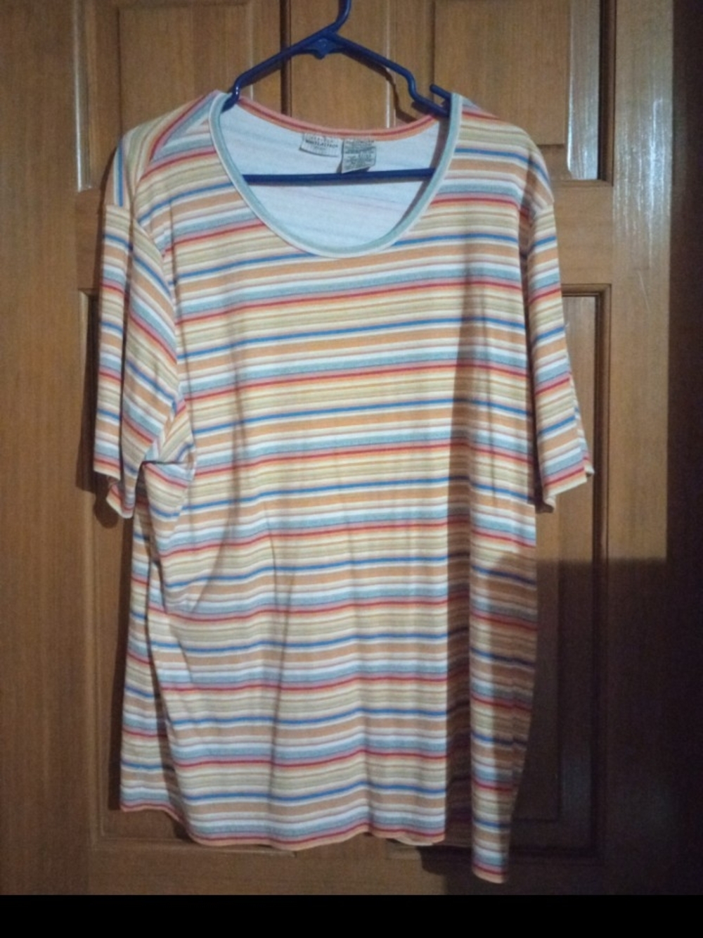 White Stag Short Sleeve Striped Tee in Pastel Multicolor